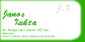 janos kukta business card